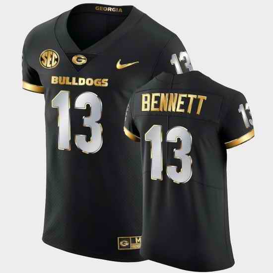 Men Georgia Bulldogs Stetson Bennett Golden Edition Black Authentic Jersey